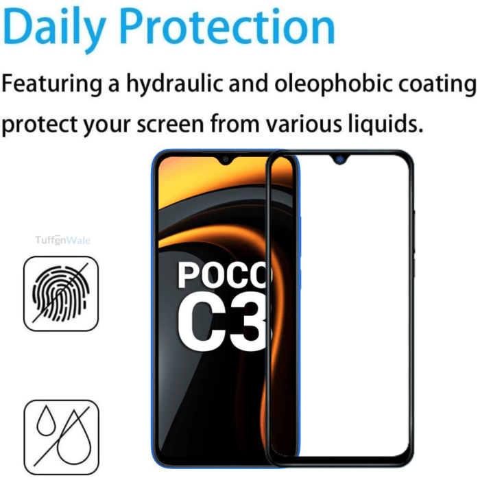 POCO C3 tempered glass for gaming