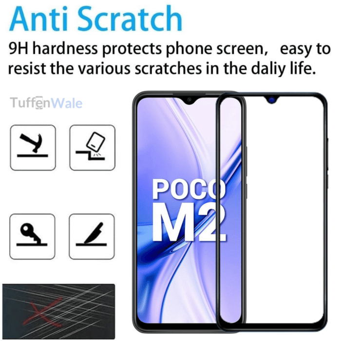 POCO M2 tempered glass for gaming